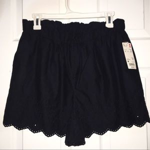 Navy Eyelet Shorts